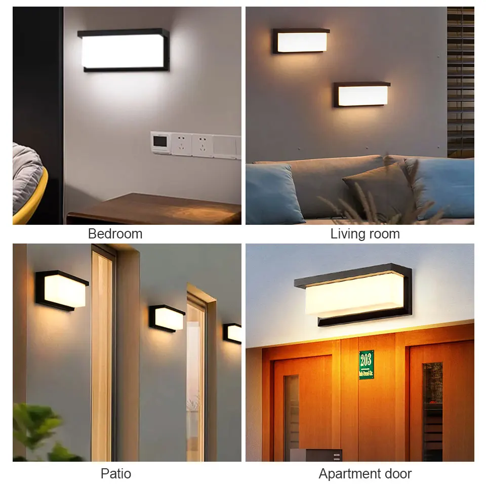 Imagem -06 - Led Lâmpada de Parede com Sensor de Movimento Impermeável Ac85265v 16w 30w Abs para Decoração do Jardim Interior e Exterior