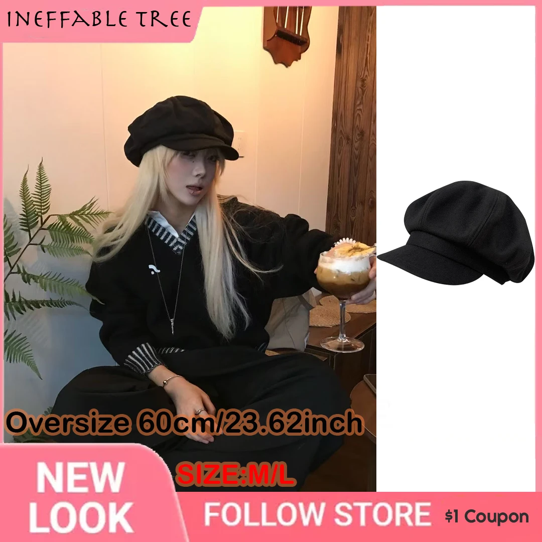 

Oversize 60cm Woolen Canvas Newsboy Cap Summer Sun Painter Hats for Women Men Winter Beret Mushroom Octagonal Chapeau Femme