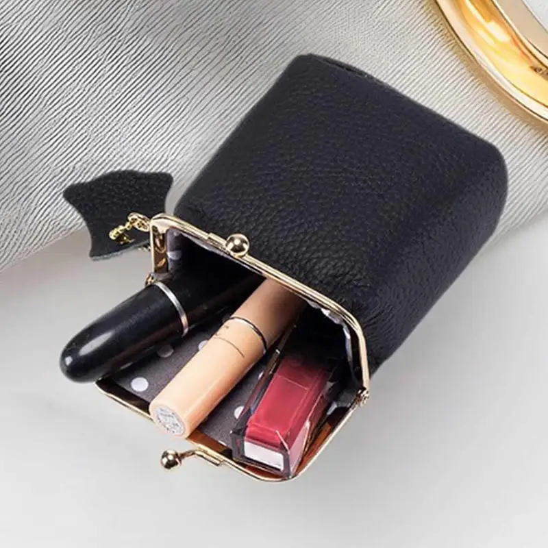 

Wallets Genuine Leather Purses Mini Hasp Wallet Soft Small Cowhide Money Bag Cute Makeup Pouch Lipstick Organizer Case