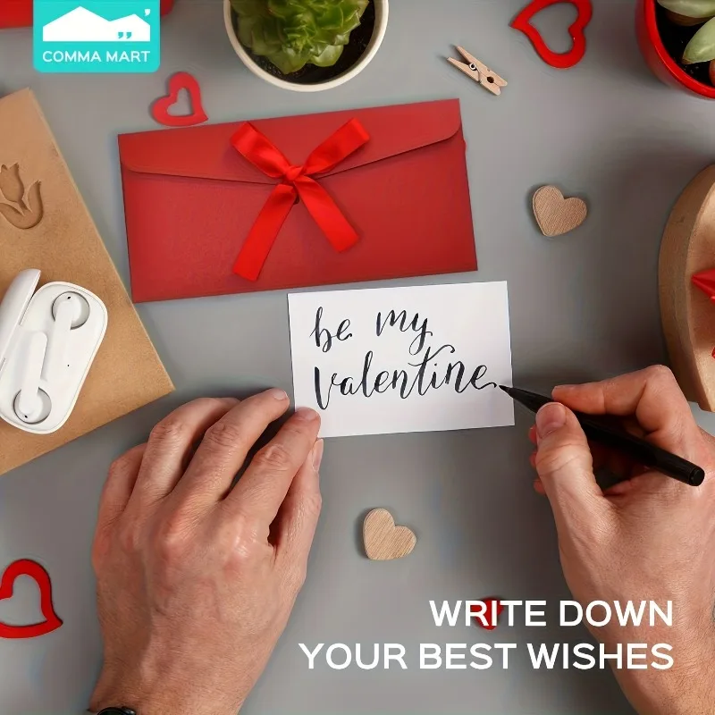 

15Pcs Elegant Red Kraft Paper Gift Envelopes with Ribbon Bows, Invitations & Gift Wrapping for Birthday Christmas Holiday