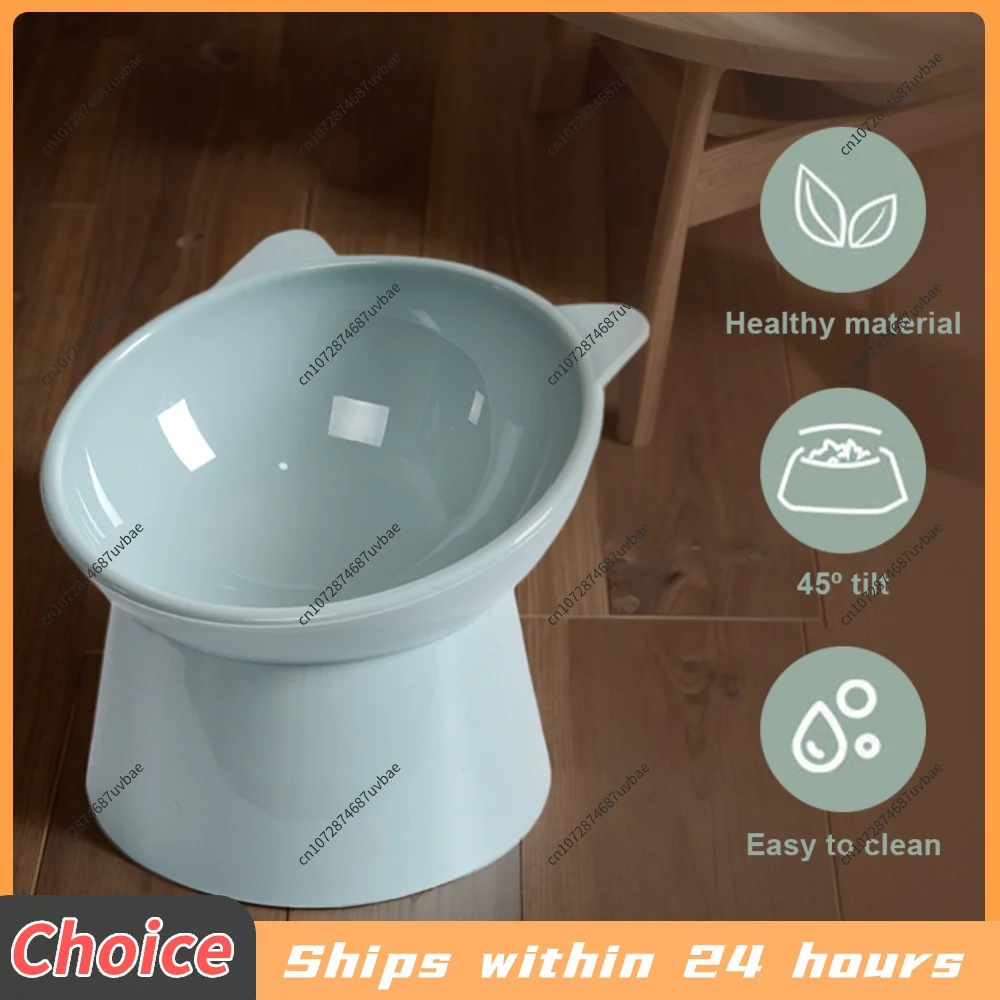 1/2/3PCS Tilted Cat Food Bowl Elevated Ergonomic Raised Cat Food Bowl Anti Vomiting Plastic Feeding Bowl Non Slip Pet Supplies