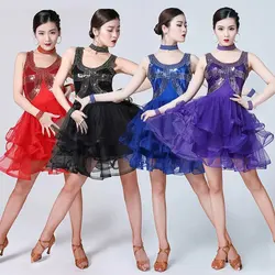 Spring Summer New Latin Dance Dress for Women Cha Cha Dance Costumes Modern Fashion Big Swing Dance Clothes