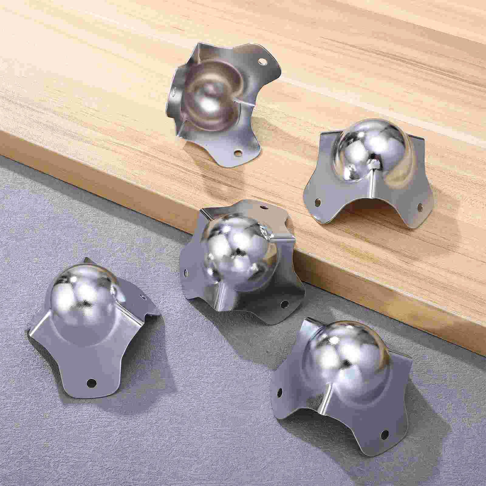 8 Pcs Metal Spherical Shockproof Corner Protectors 8pcs Edge for Furniture Ball Guard Flight Cabinet Baby Boxes