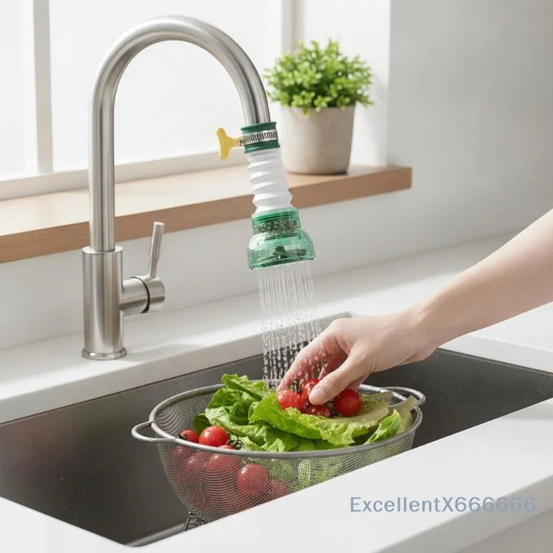 Faucet Water Filter Remove Impurities 360° Rotation Anti-Splash Tap Purifier for Daily Home Kitchen Sink Use