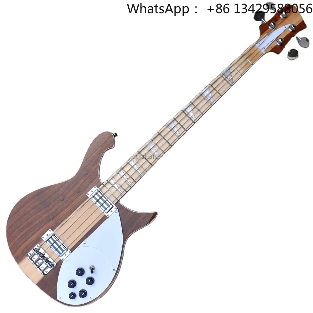 Flyoung High Quality 4 Strings Electric Bass Guitar Walnut Body Musical Instrument Neck Through body