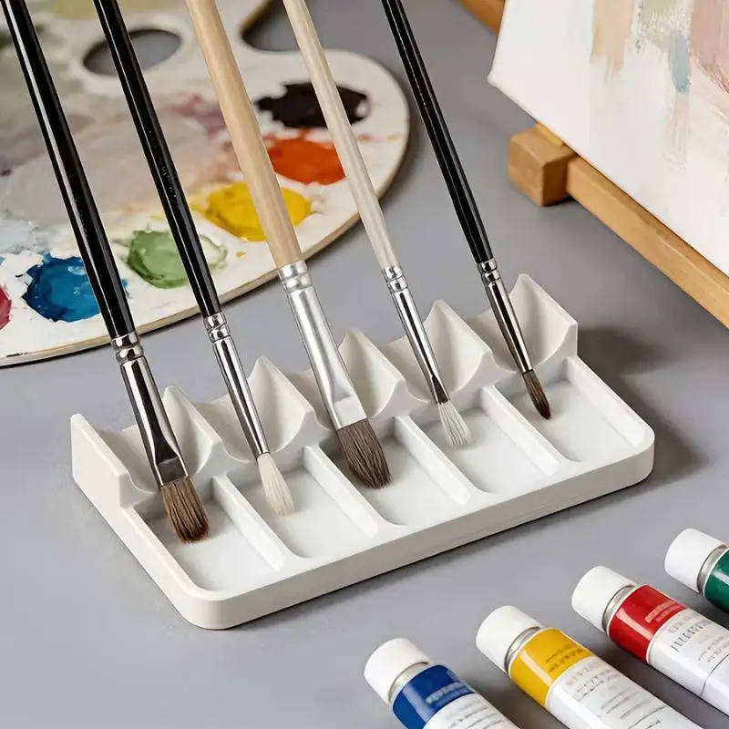 〔CCA13〕Lightweight Portable Painting Brush Rest Holder 3D Printed Plastic Brush Holder Space-Saving Mini Size Brush Storage Box