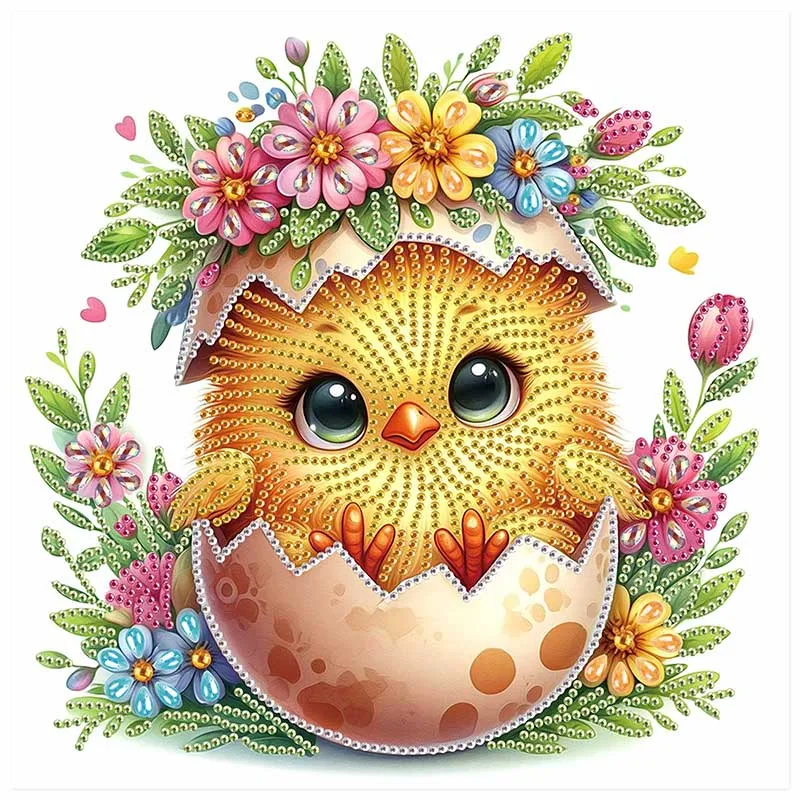 

DIY Easter Chick Special Shape Diamond Art Painting Kit for Adult Beginner,Crystal Diamond Dot Kit for Home Wall Decoration Gift