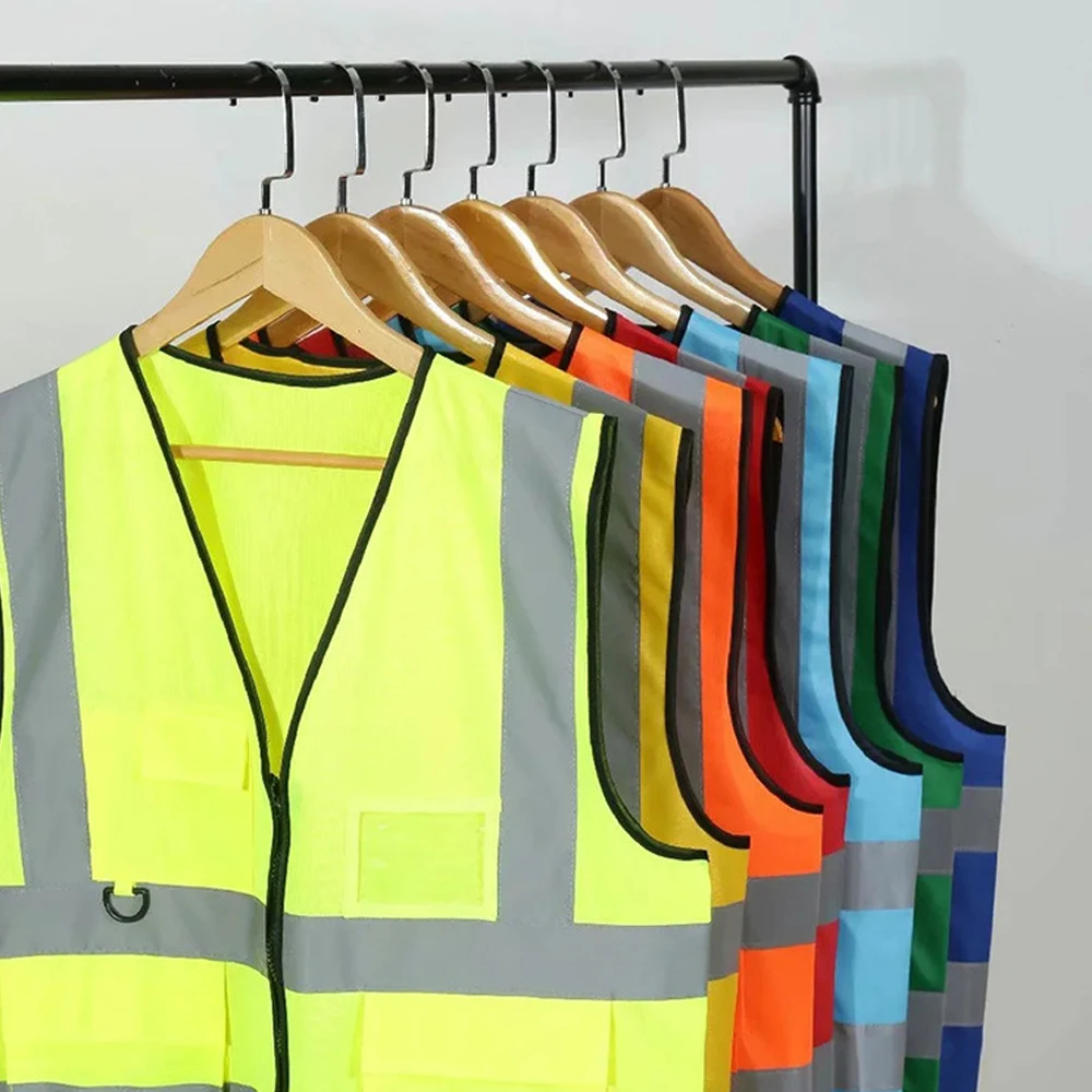 Reflecterend vest Hi Vis werkkleding Veiligheidsvesten Rits aan de voorkant Constructiebouwvest Hoge zichtbaarheid werkkleding voor heren Dames