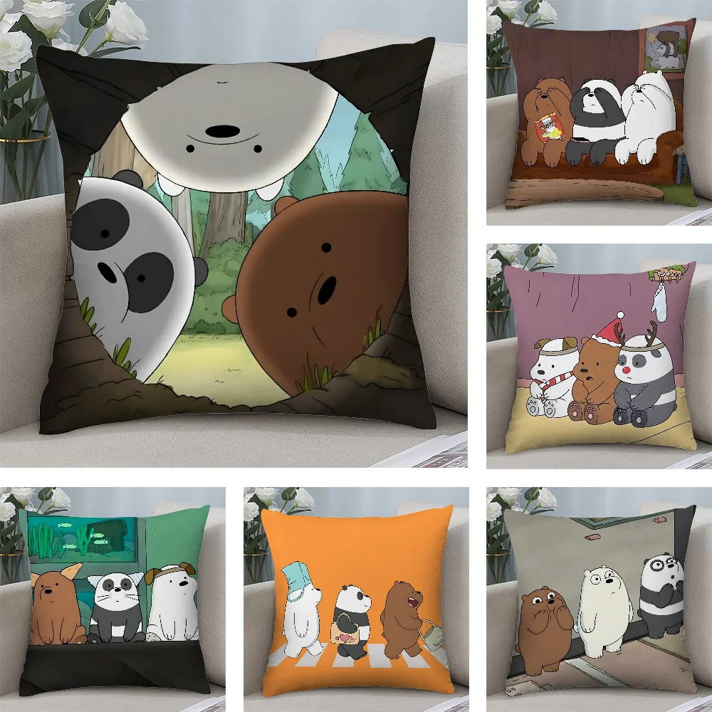 

We B-Bare B-Bears Pillow Case Short Plush Pillow Covers Sofa Decorative Gift Home Double-sided Printing Cushion Cover