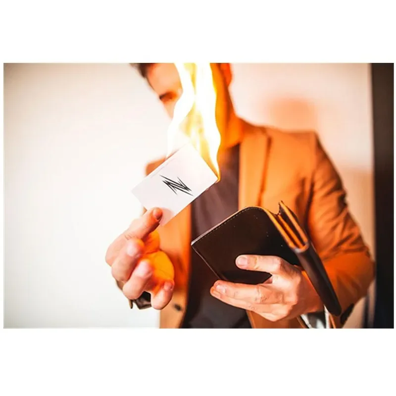 PYRO Wallet Magic Tricks Magician Close Up Street Illusions Gimmick Props Mentalism Funny The Business Card Fire Wallet Magia