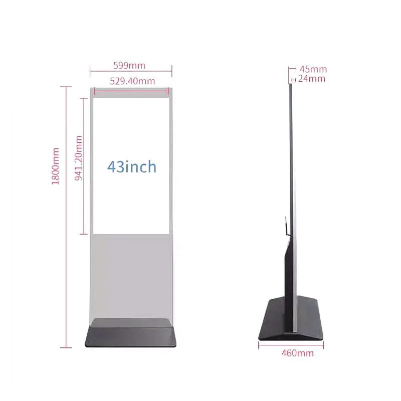 Floor Standing Full Brightness Interactive Magic Mirror Ads Player Multi Touch Screen Kiosk For Experience Center