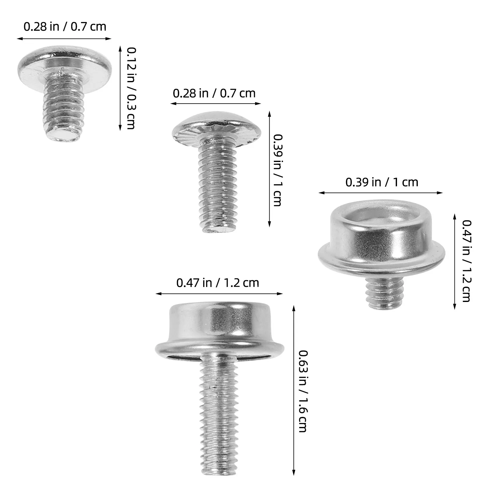 24Pcs Football Face Mask Screws Universal Stainless Steel Hardware Kit Replacement Fasteners for Hockey Visor Cage