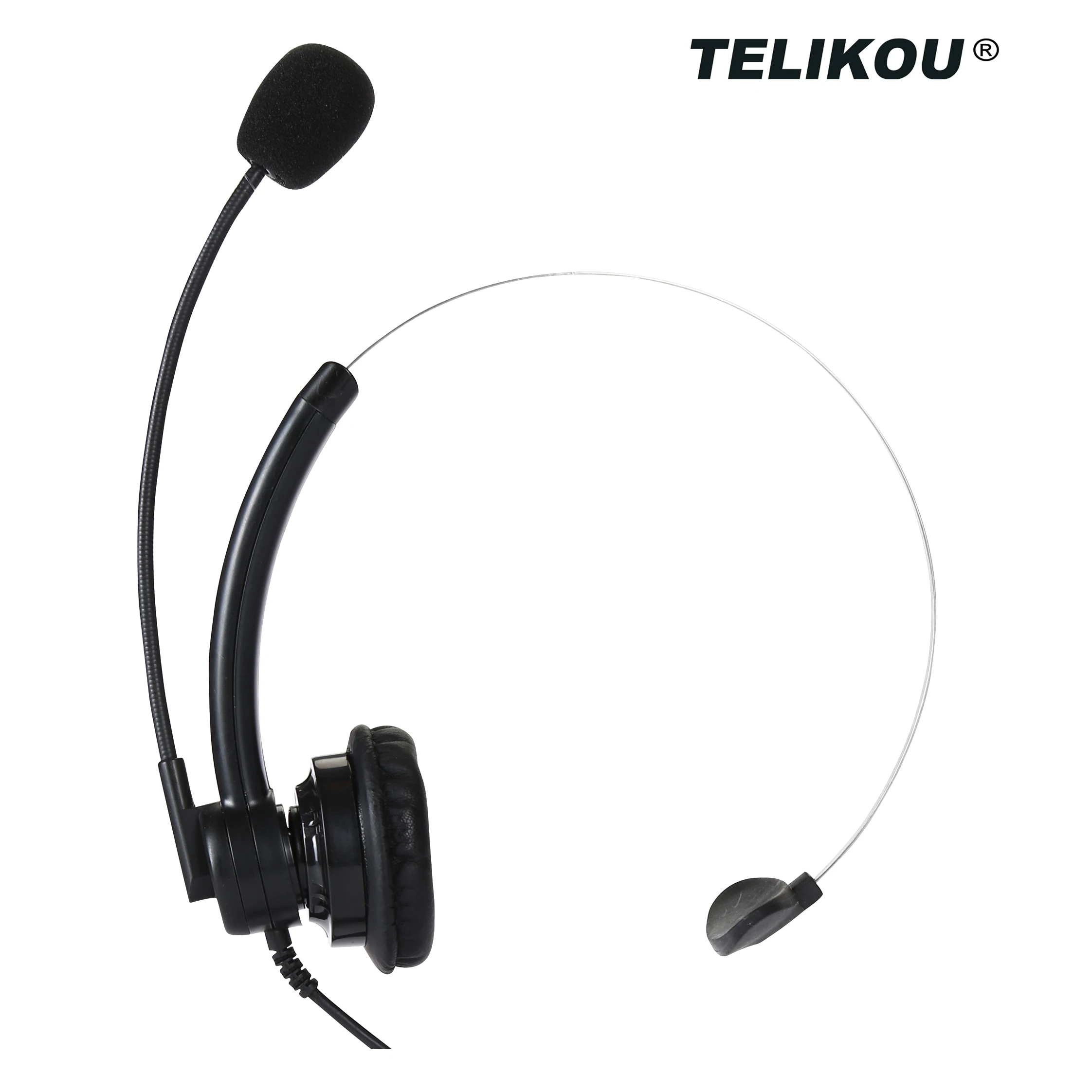 TELIKOU NE-11 | Super Light Single Ear Headset Male Five PIn Intercom Muff  Dynamic or Electret Microphone Clearcom