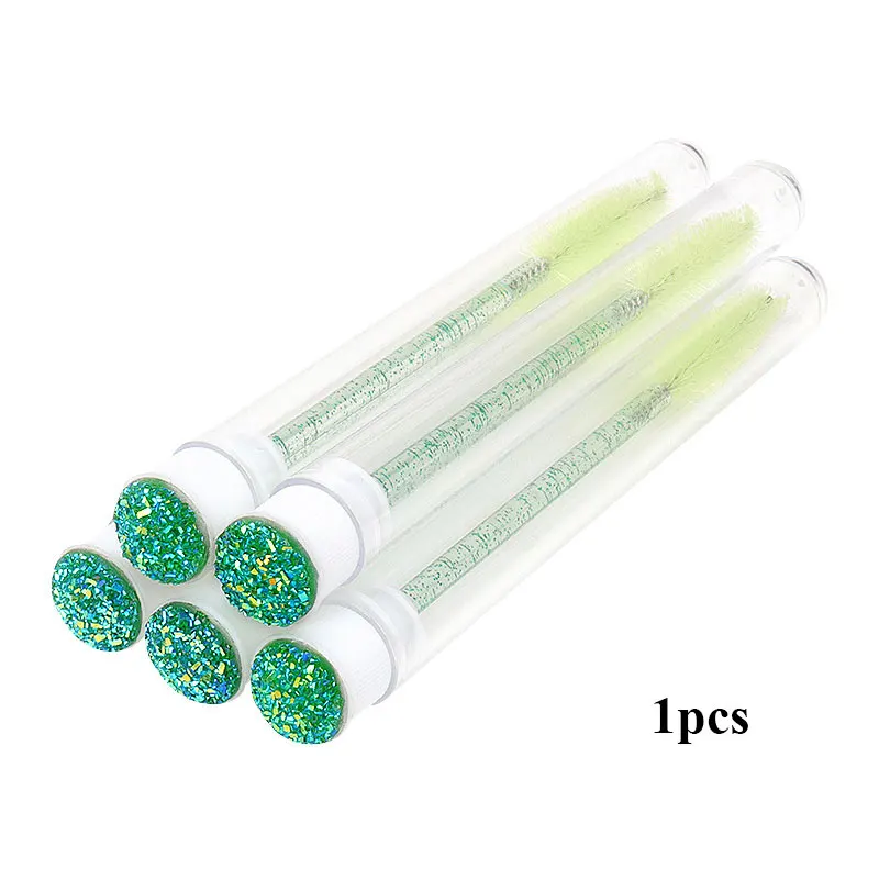 1pcs Colorful Eyelashes Brushes Diamond Tube Crystal Handle Mascara Reusable Brush For False Lashes Extension Women Makeup