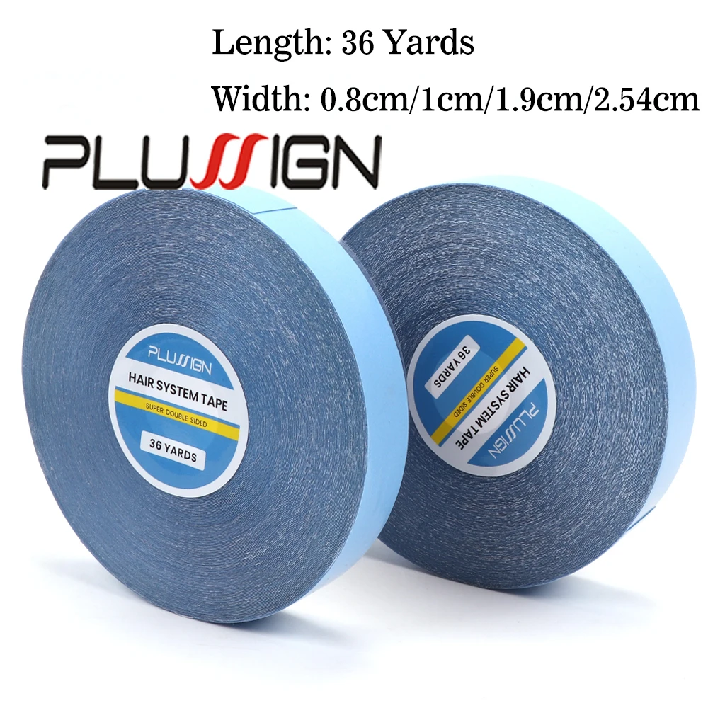 

Plussign 36 ярдов лента для наращивания волос для кружевного парика, двухсторонняя клейкая лента, липкая клейкая лента для утка кожи, принадлежности для парика