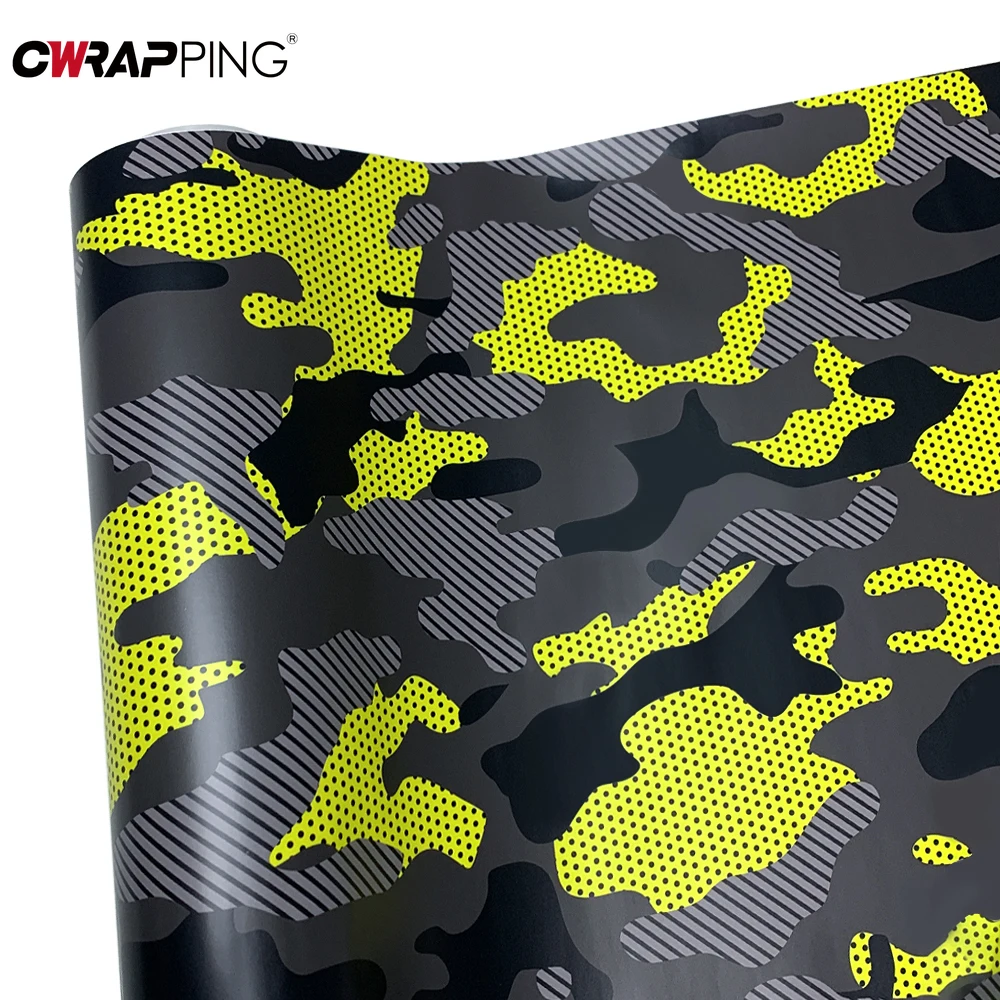 Car Foiling Camouflage Film Motorcycle Adhesive Vinyl Paper for Car Cover Yellow Jeep Off-Road Body Covering Camo Vinyl Wrap view 2