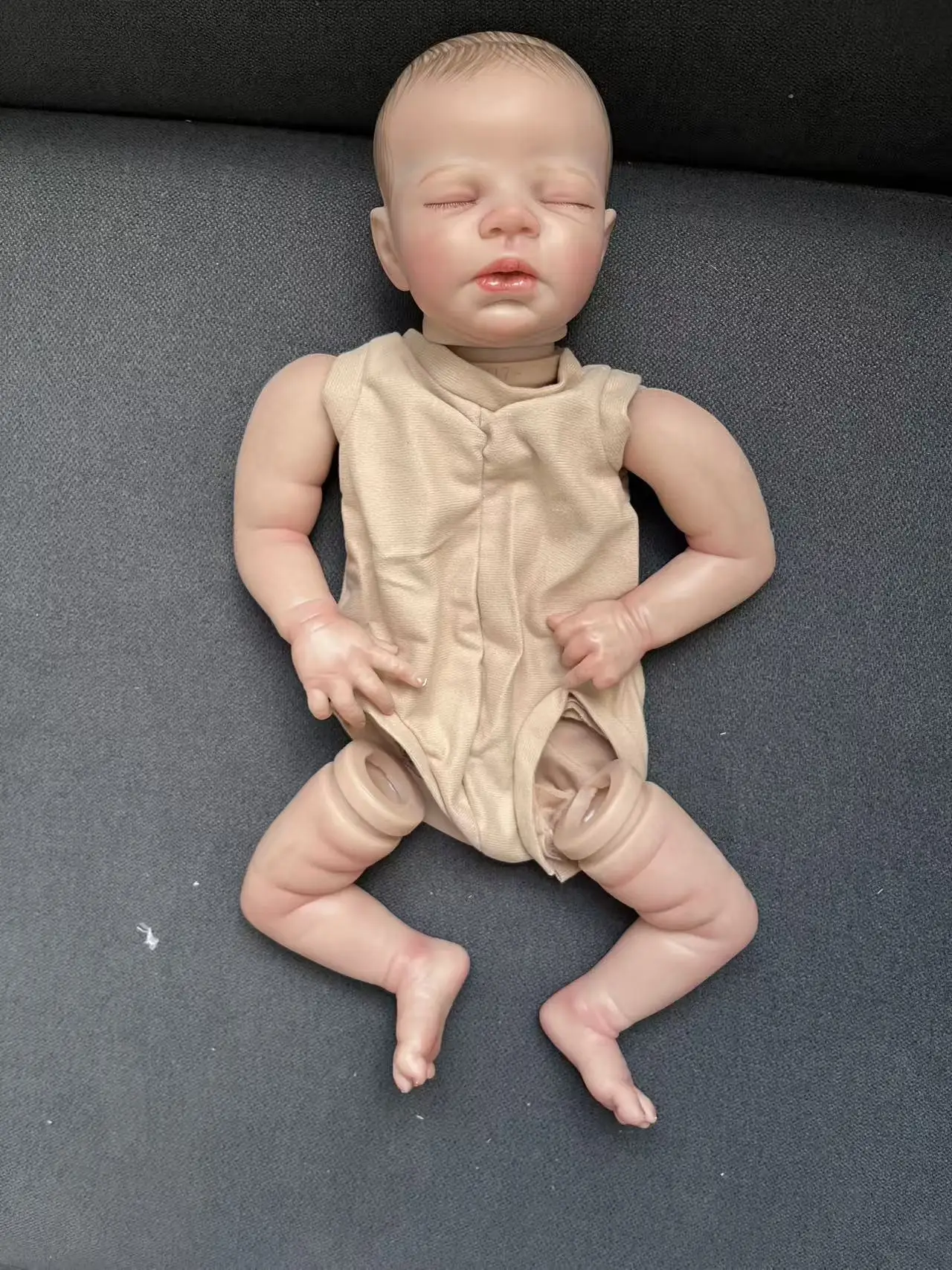 

16inches Reborn Doll Kit Zendric Already Painted Doll Parts with Visible Veins DIY Reborn Kits Bebe Reborn Name on Back