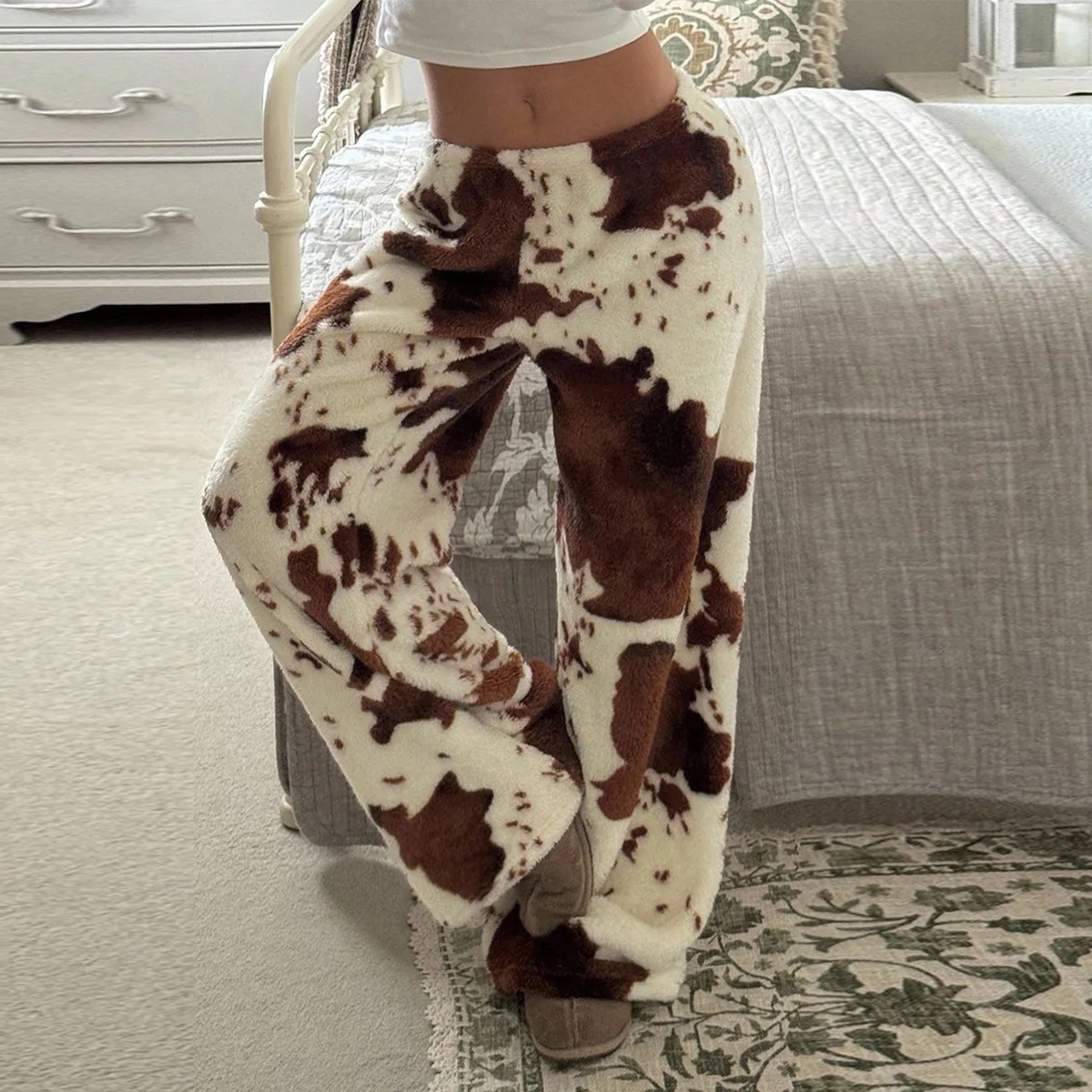 

Furry Cargo Pants High Waist Y2K Streetwear 2025 Women Winter Fashion Clothes Trousers Sexy Elegant Pencil Fur Pants