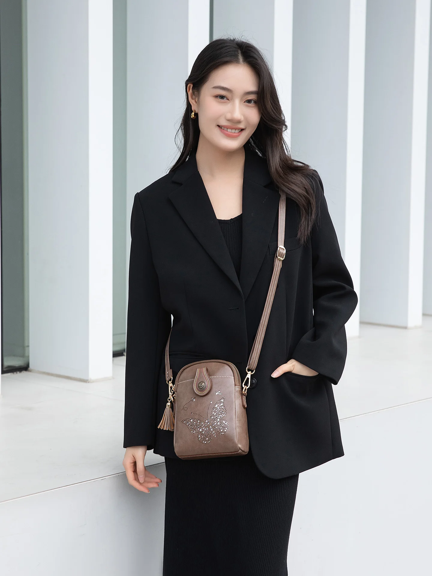 

Anfumans New 2025 Crossbody Phone Pouch Vintage Sle Single oulder op Bag Soft PU Leather Vertical Structure for Youth