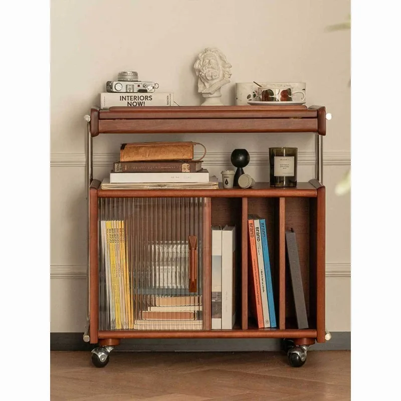 

Solid wood carpenter side cabinet storage cabinet Nordic Japanese home bookshelf living room bedroom retro side cabinet