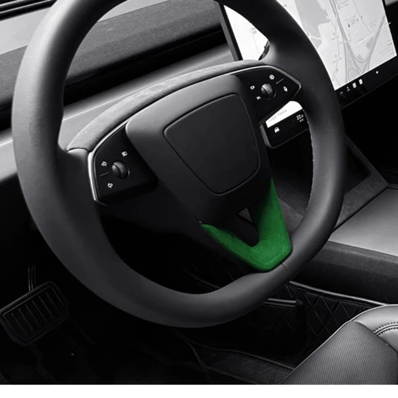 For Tesla Model 3 Y Highland Interior Decoration Alcantara Flip Fur Steering Wheel Modification Accessories Accesorios Para Auto