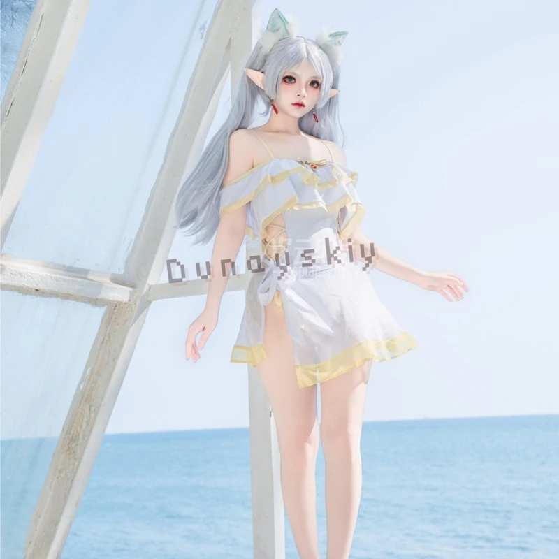 

Anime Frieren: Beyond Journey's End Frieren Cosplay disfrazs Sweet Lovely Swimsuit Summer Seaside Jumpsuit Swimwear Party Lolita