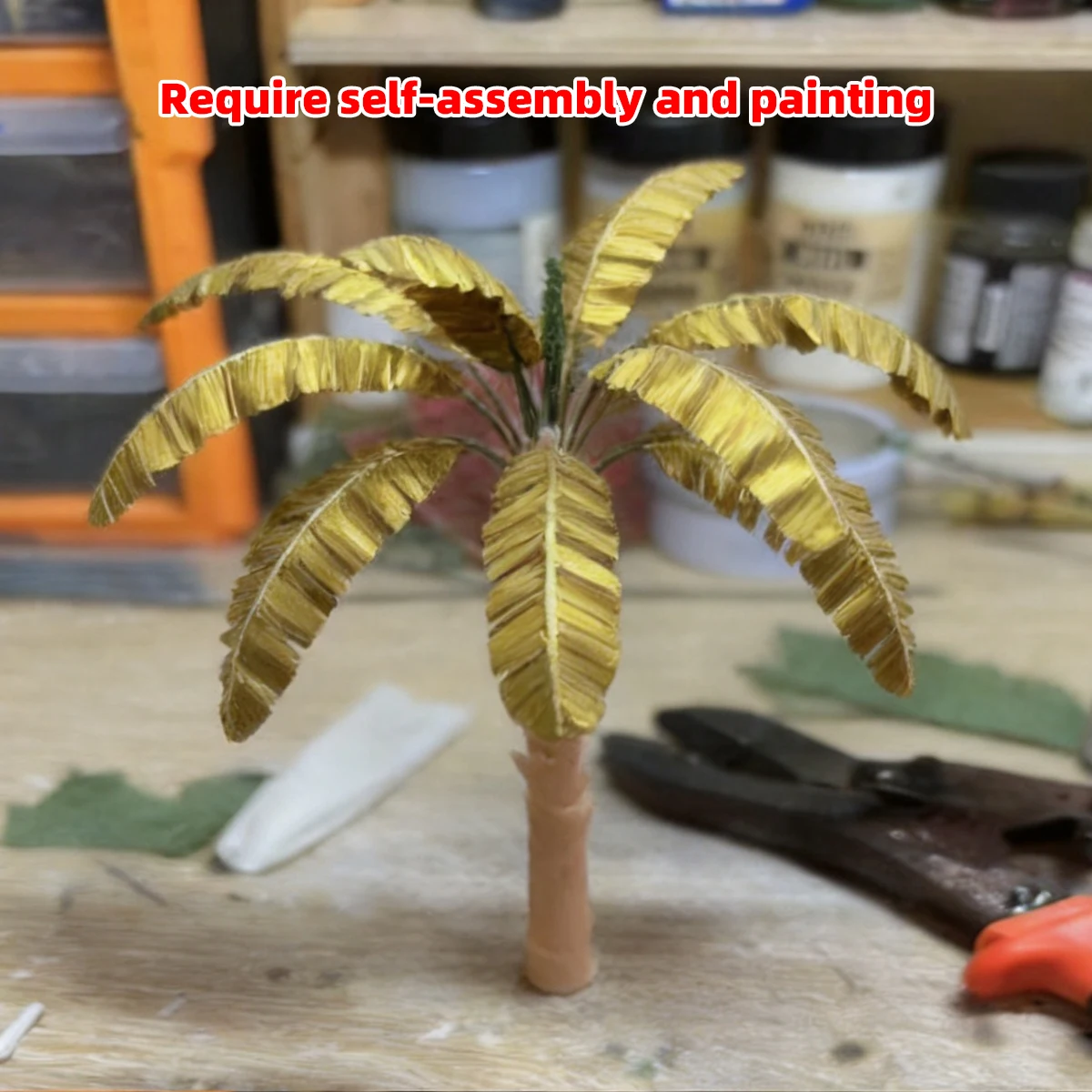 Bausatz für Miniatur-Bananenpflanzen: Blätter, Palmen und Bananenbaum-Diorama im Maßstab 1/32, 1/35, 1/48 – Detail 1