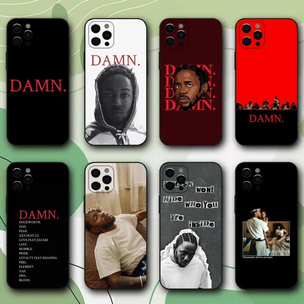 Rapper Kendrick L-Lamar Phone Case For iPhone 15,14,13,12,11,Pro,X,XS,Max,XR,Plus,Mini Soft Black Cover