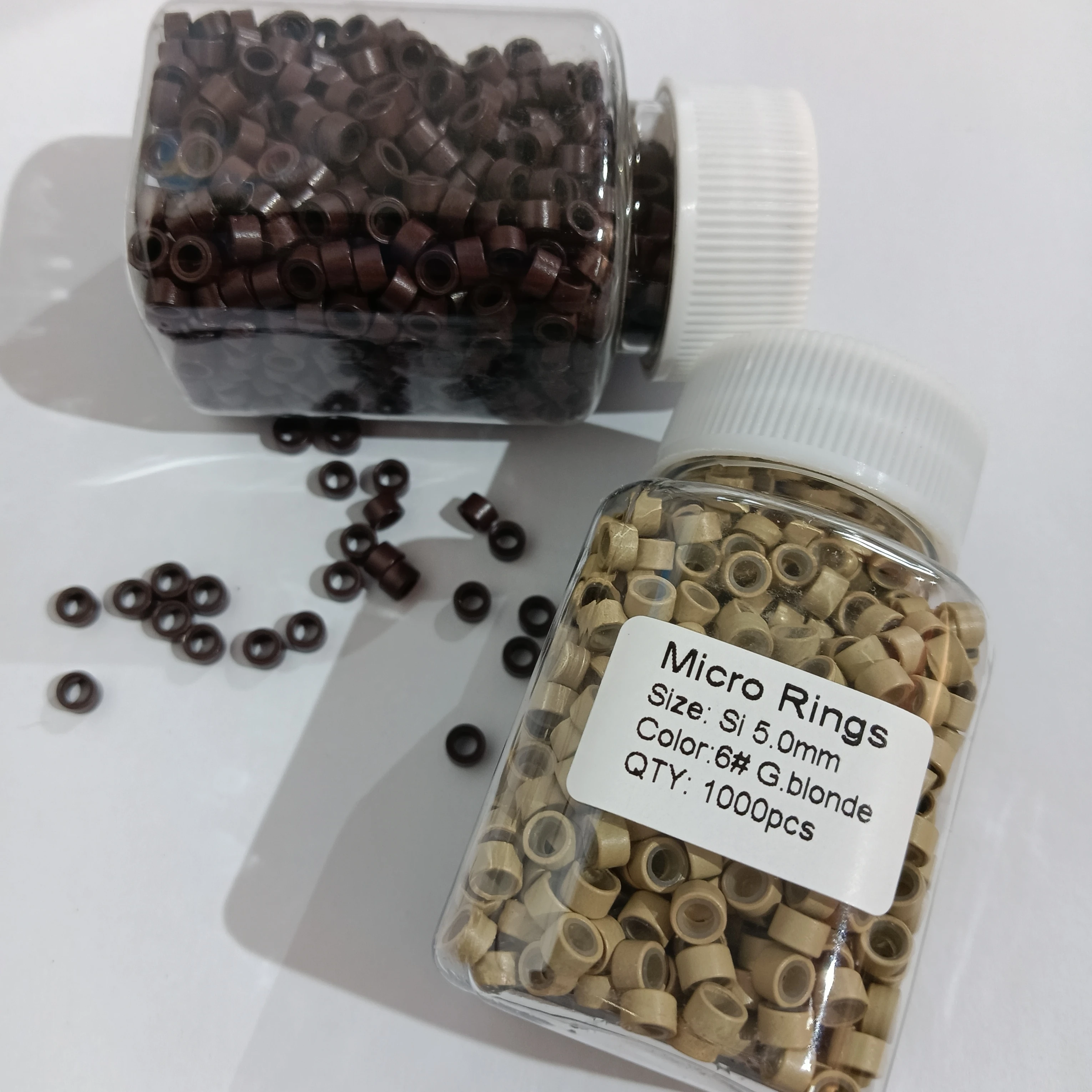 

1000pcs Feather Hair Micro Ring Beads Links tubes with silicon lined mix for hair exensions styling tools tool