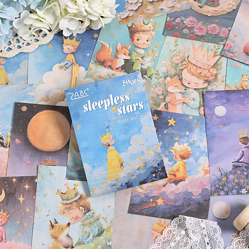 50 pcs Vintage oil painting Style Scrapbooking Craft Material Paper DIY Decor Journal Diary Album Gift Card Wrap  Letter Pads