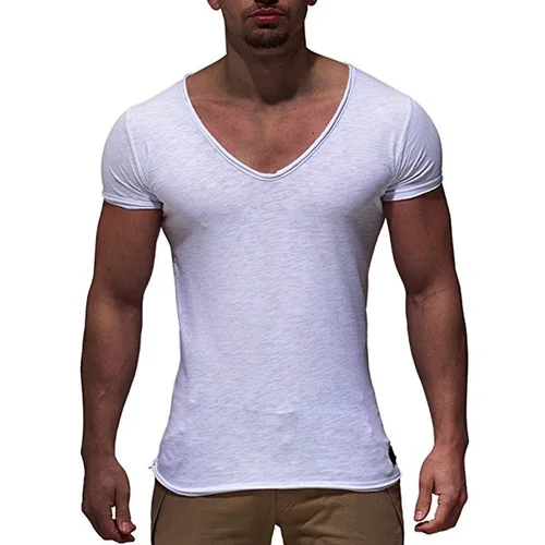 Imagen 2 del producto MRMT 2025 nueva camiseta para hombre, camiseta de recreación con cuello en V y corazón de pollo a la moda para hombre, camisetas de manga corta para hombre
