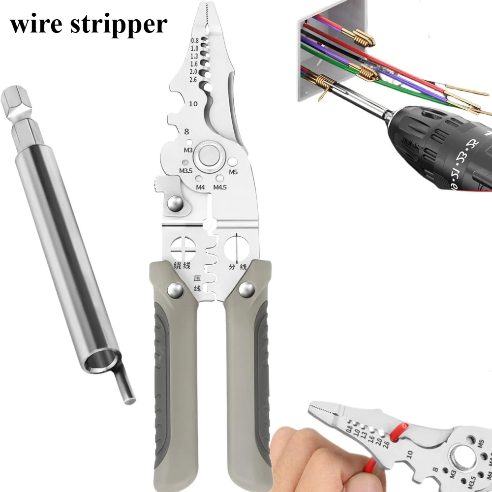 

Electrician Wire Crimper Wire Stripper Cable Stripper Multifunction Crimp Terminal Pliers Crimp Thick Edge Cutting Tool Nippers