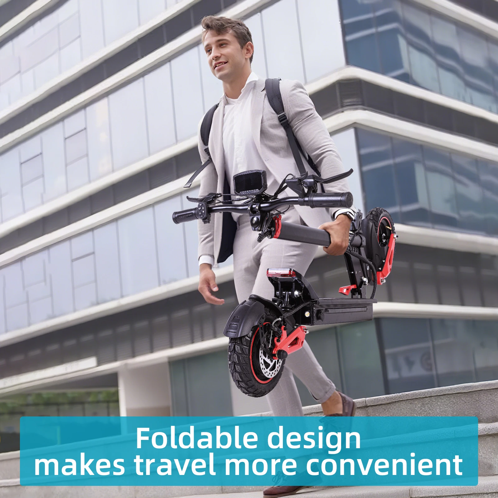 USA CA UK EU Warehouse 1600W Off Road Electric Scooter for Adult 48V 18Ah Speed 28mph Range 30miles Foldable Commuting eScooter