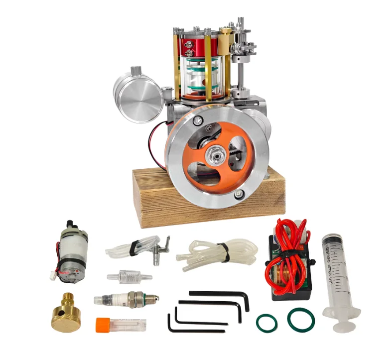 4-Stroke Vertical Water Cooled Engine, Metal Single Cylinder Internal Combustion Engine Model – Physics Experiment DIY