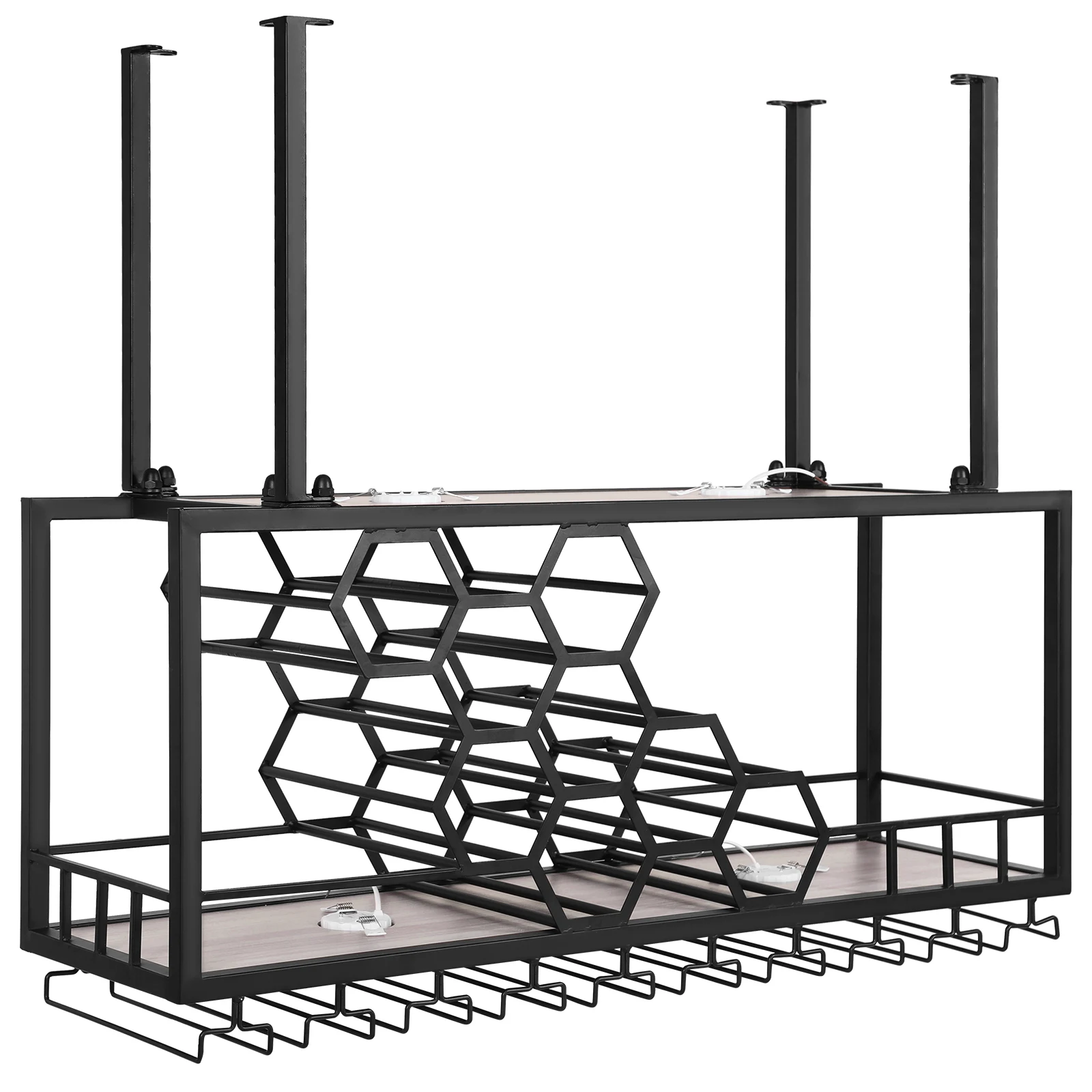 

Metal Hanging Wine Rack (Black)
