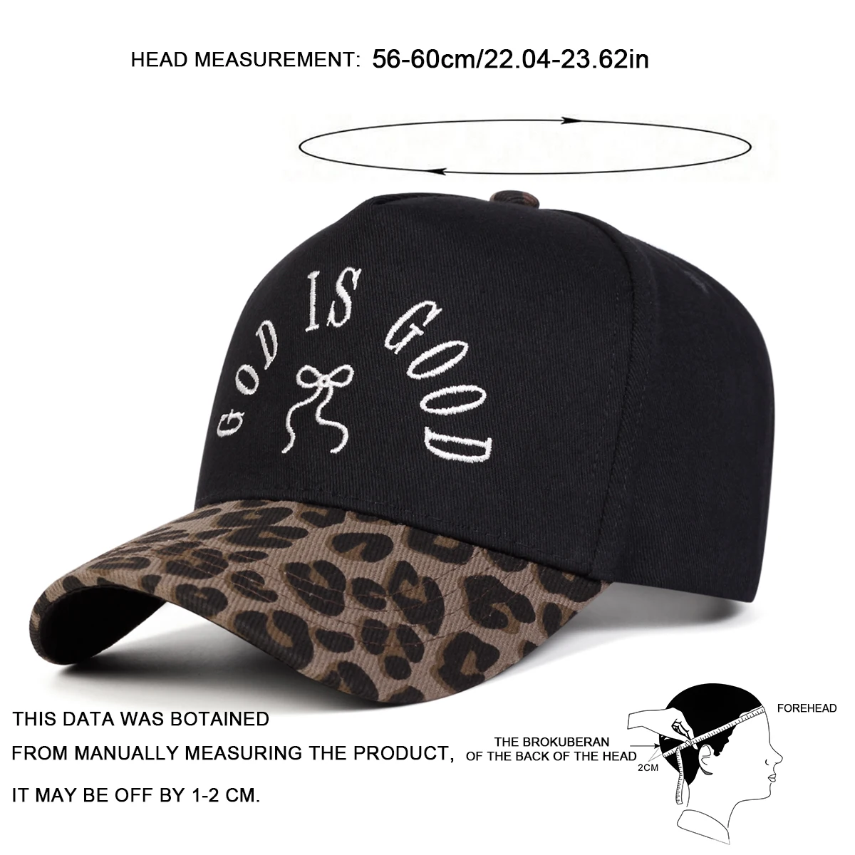 Unisex GOD IS GOOD Bow Embroidery Baseball Caps Spring Autumn Outdoor Adjustable Casual Hats Sunscreen Hat Sports Cap