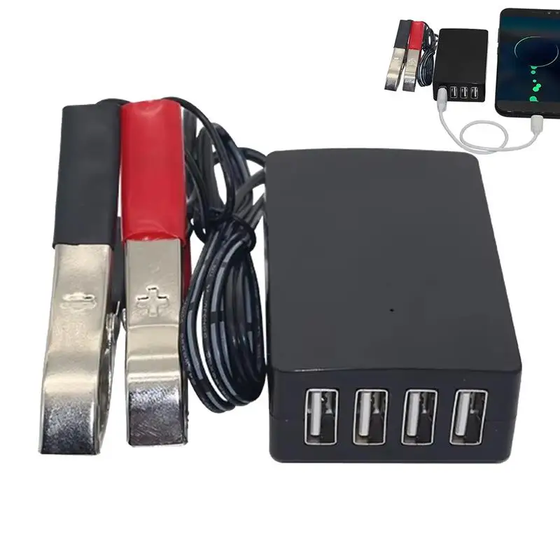 For Refer To Description Car Charging Station For Multiple Devices 12V To 24V Car Charger Step-down Converter Motorcycle Charger