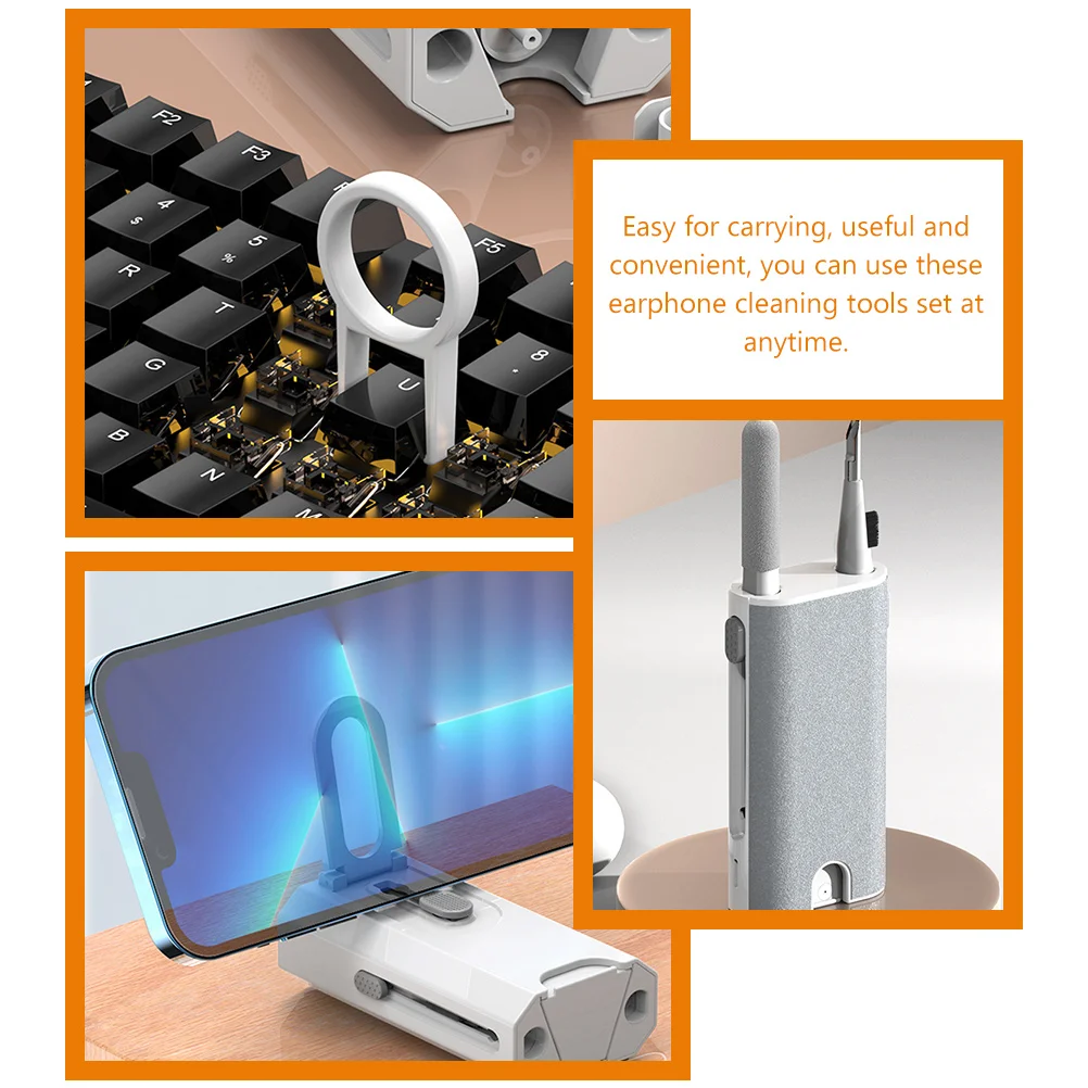 

Earphone Cleaning Kit Cleaner Screen and Keyboard Abs+metal+sponge+microfiber Cloth