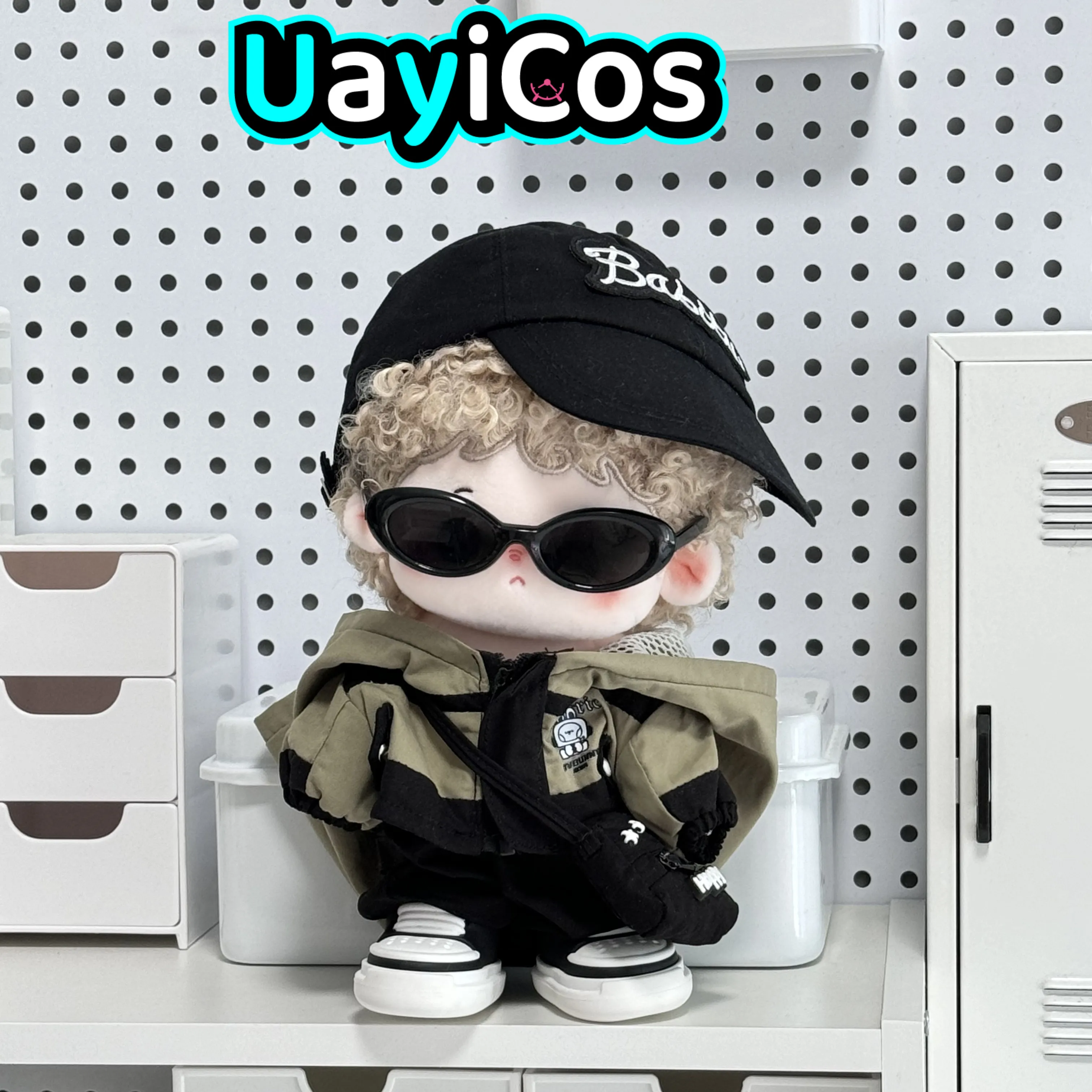 20cm Doll Clothes Street Shoot Hip-hop Cool Guy Fashion Hat Windbreaker Suit Stuffed Plushies Plush Doll Accessories Anime Toy K