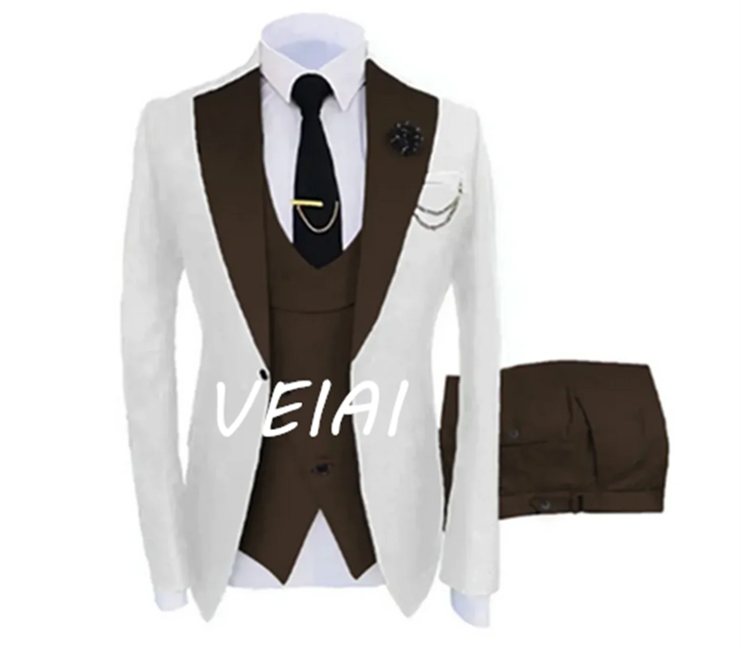 

Customized Men's Suit Notch Lapel Groom Tuxedos Jacket Blazers Halloween Costume Elegant For Luxury Man Suit's For Wedding
