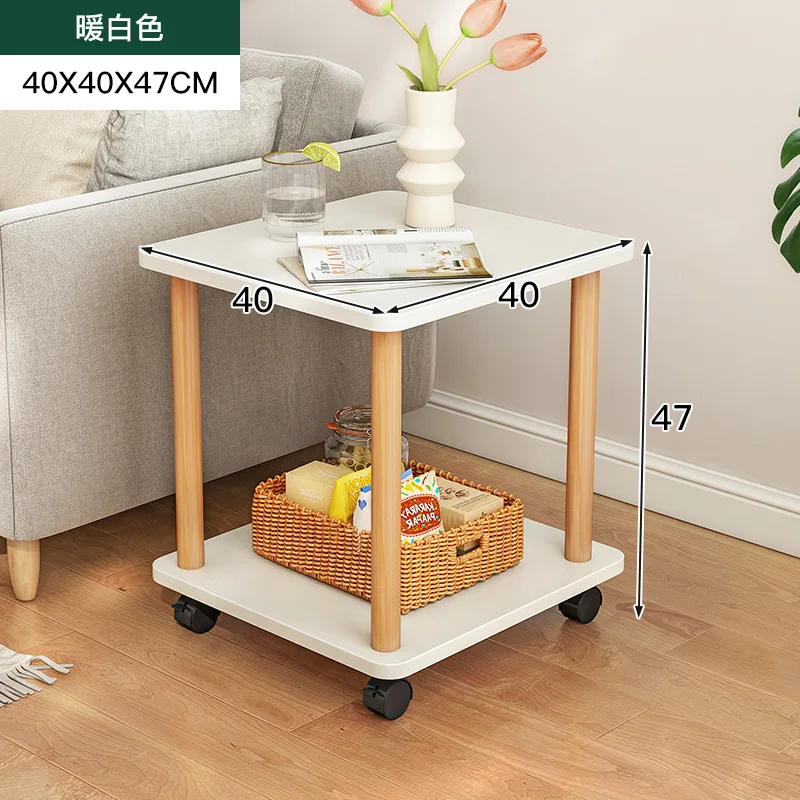 Sofa Side Table Movable Cabinet Simple Modern Bedside Living Room Pantry Mobile Small Table image 2
