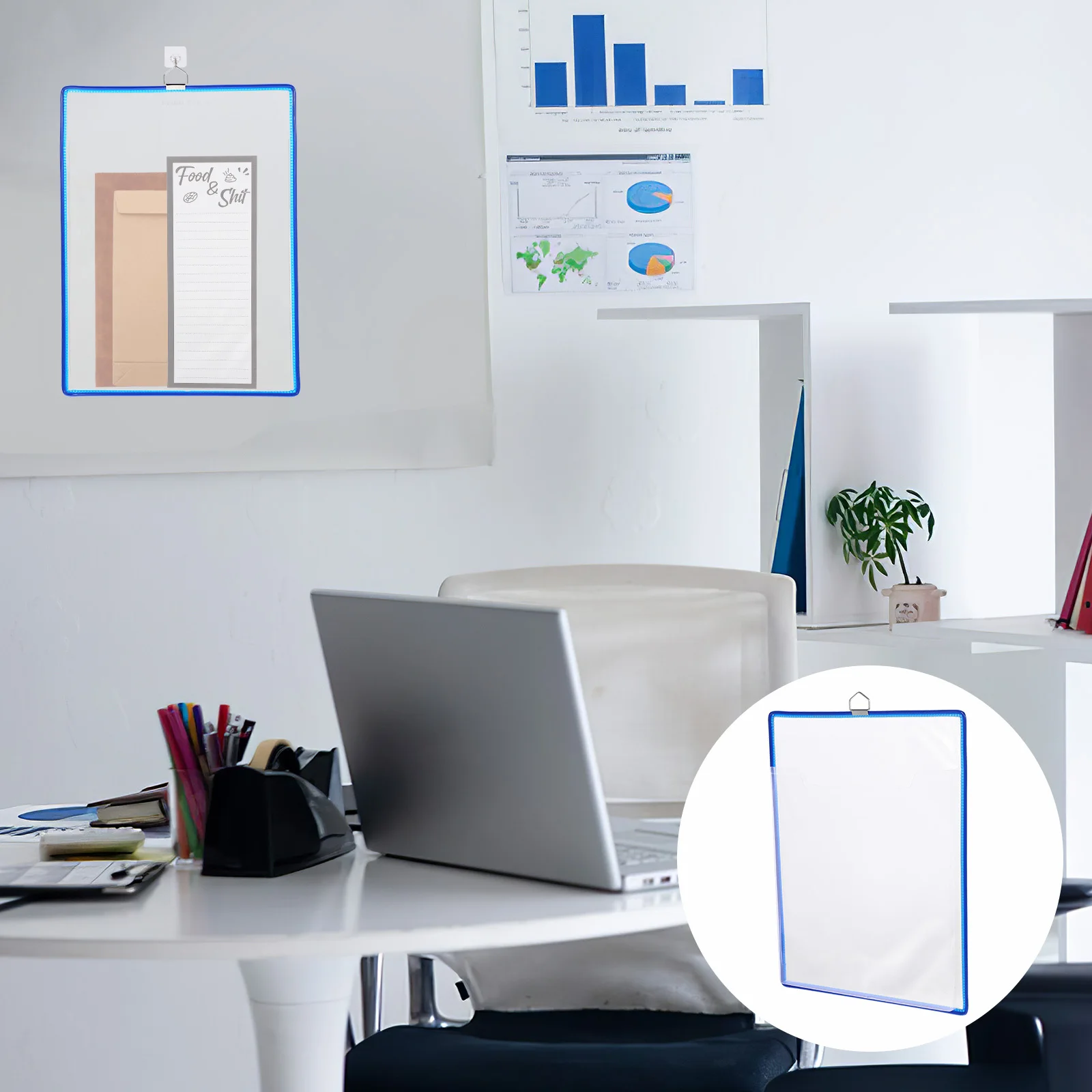 

Hanging File Folder A4 Size Wall Mounted Organizer for Documents Mail Supplies Office Home Desktop Storage Wall Pocket File