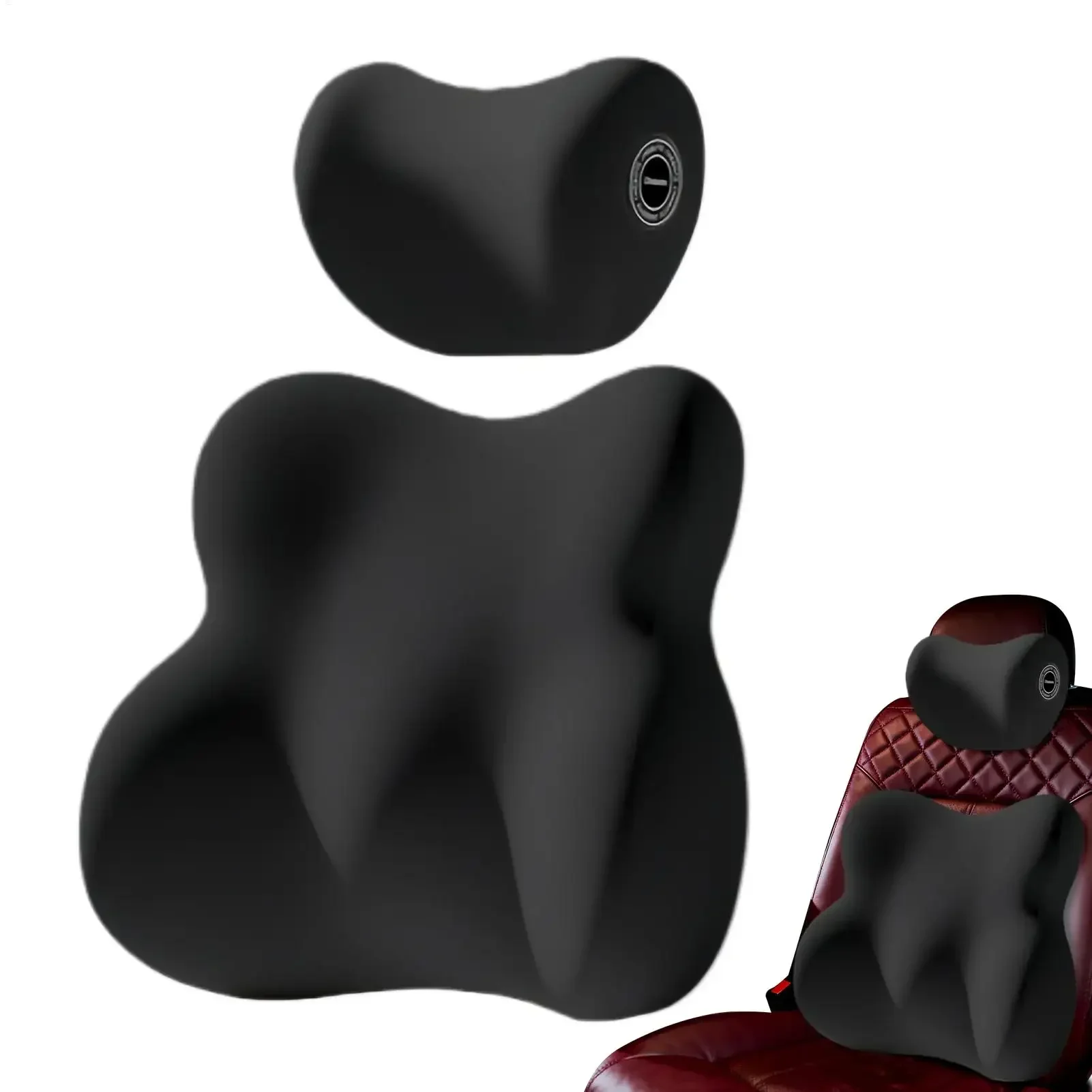 Car Lumbar L Shape Memory Foam Seat Cushion Driver Increased Backrest Pillow Car Seat Office Chair Universal