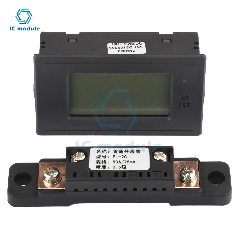 DC Voltage Meters 20A 50A 100A/DC 6-200V Digital LED Monitor Power Energy Voltmeter Voltage Current Meter Ammeter