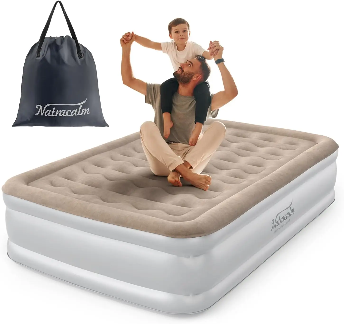 Full with Built in Pump, Blow Up Mattress in 3 Mins Inflation/Deflation, Inflatable Mattress of Upgraded Wave Flock