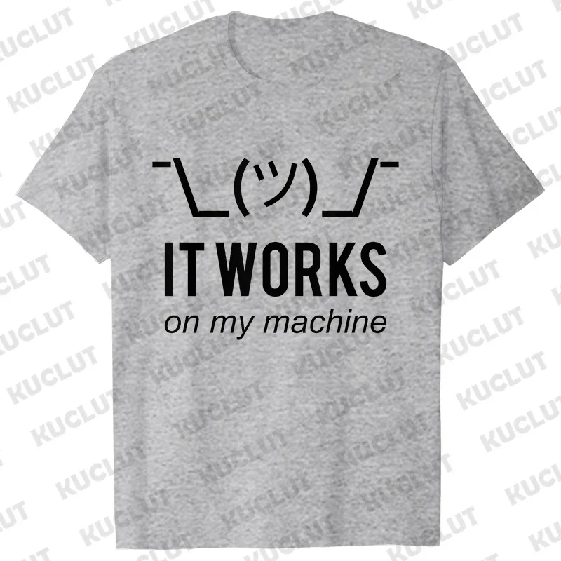 Summer Men T Shirts Geek It Works on My Machine Funny T-Shirt Men Short Sleeve Tshirt Computer Programmer Tee Shirt Homme