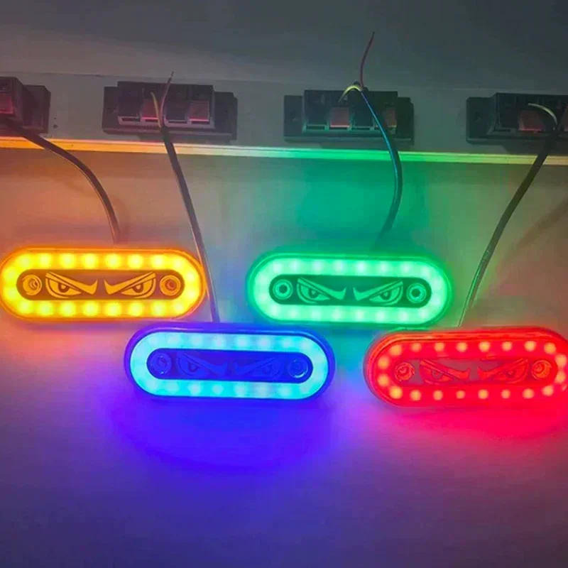 High Visibility 12V/24V LED Side Markers Flashing And Constant Light Modes For Trucks Trailers And Motorcycles