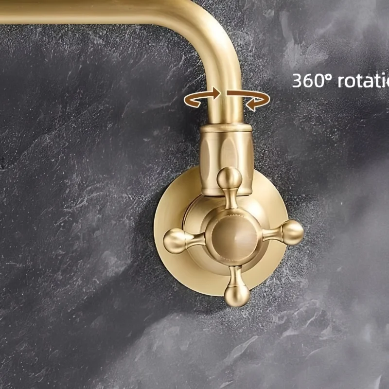 kitchen-folding-faucet-full-copper-retro-wall-mounted-sink-basin-stove-countertop-single-cold-antique-adjustable-telescopic