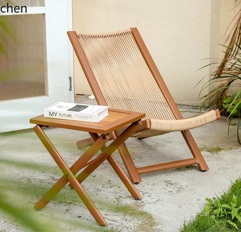 

HTT Yunqi recliner balcony small table and chair leisure backrest rattan chair courtyard sofa outdoor table and chair