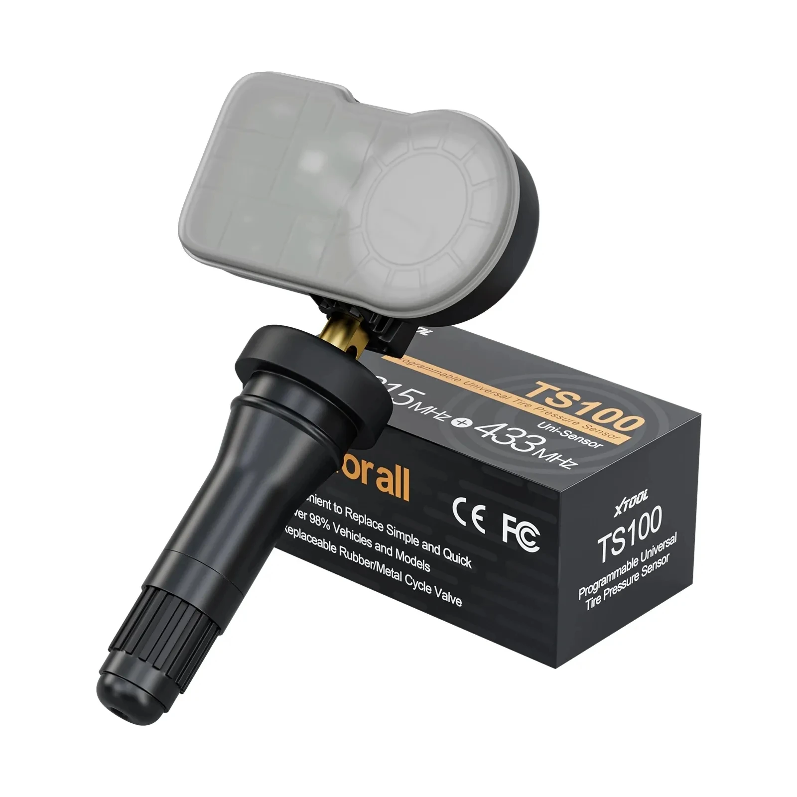 مستشعر XTOOL TPMS TS100 PRO ثنائي التردد (315 ميجا هرتز + 433 ميجا هرتز) تحديث عالمي قابل للبرمجة على مستوى OE من أجهزة استشعار TS100